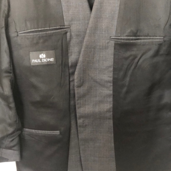 Paul Dione Gray & Blue Plaid 2-Button Blazer 42S - Picture 6 of 8